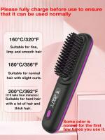 Alisador de pelo portátil sin cable, alisador de pelo portátil con Iones negativos, peine Caliente alisador de pelo para Mujer, ligero y Pequeño para transportar, aprox. 20 minutos de uso con carga completa - details 0
