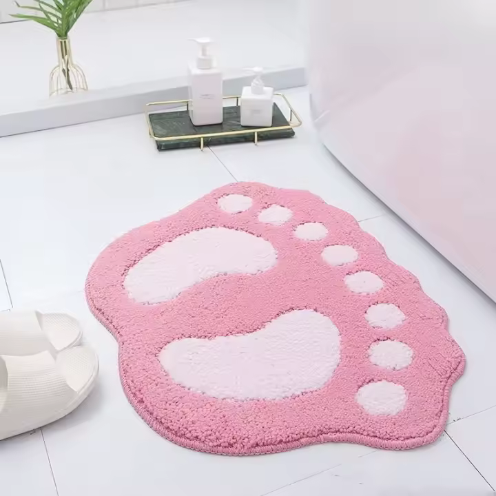 Alfombra De Baño Super Absorbente Y Antideslizante 40x60cm Forma De Huella Dactilar Alfombra De Memoria Para El Hogar Y Hotelería Estilo Moderno Material 100% Nylon - 1