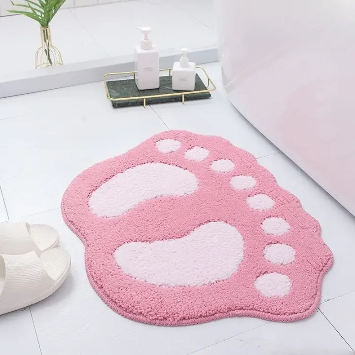 Alfombra De Baño Super Absorbente Y Antideslizante 40x60cm Forma De Huella Dactilar Alfombra De Memoria Para El Hogar Y Hotelería Estilo Moderno Material 100% Nylon - 1