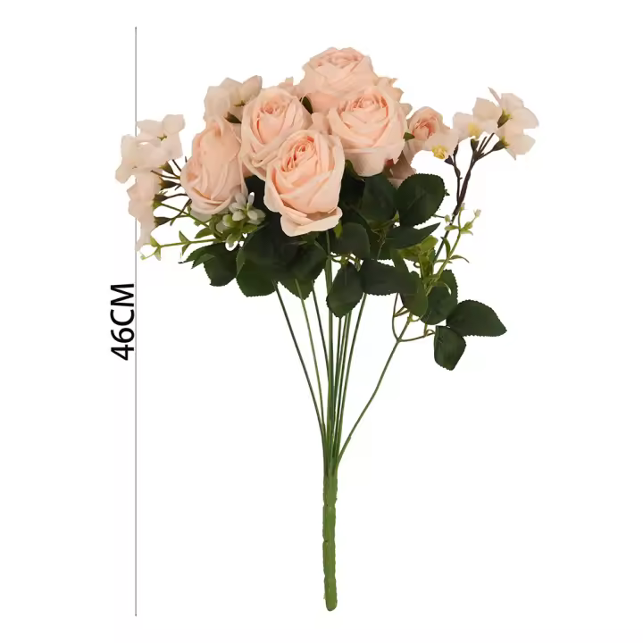 Poenia Arte Floral - Flores Artificiales Ramo de Rosas - 46cm - 1