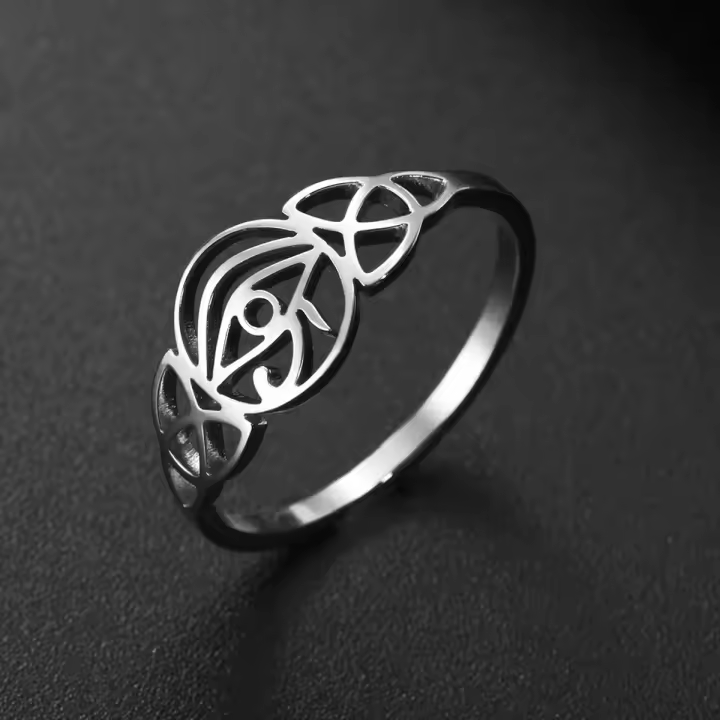 Anillo De Acero Inoxidable Lemegeton Ojo De Horus Antiguo Egipto Amuleto Irlandés Para Mujer Joyería De Fiesta Boda Protección Vintage Unisex - 1