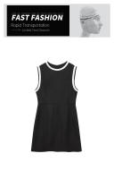 Vestido Sin Mangas Para Mujer UNIZERA De Cuello Redondo Con Cremallera En Contraste De Colección Otoñal A-line Midi Casual - details 3