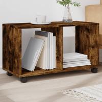vidaXL Armario con ruedas madera ingeniería 72x33x42,5 cm en color Roble Sonoma/artisian oak/Blanco y más | almacenamiento funcional diseño moderno para baño dormitorio sala - details 6