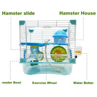 Jaula Para Ratones Granja De Animales Pequeños Panorámica Transparente Dorada Villa Grande Doble Capa Adecuada Para Hamsters De 3.5 Pulgadas - details 0