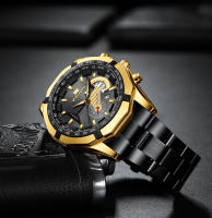Reloj De Lujo Para Hombre 2023 Marca Top Deportivo Casual Oro Resistente Al Agua Cuarzo Reloj De Mano Con Correa De Acero Inoxidable Y Dial Resistente Al Choque - details 8