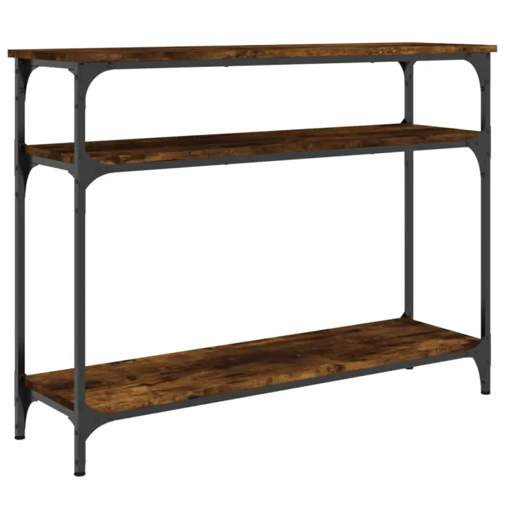 vidaXL Mesa consola madera de ingeniería 100x29x75 cm Negro, Roble Sonoma, Roble ahumado Mesa de sofá Mesa de Entrada para Salón Consola de Entrada Mueble Recibidor Mesita Mesa auxiliar Salon - 1