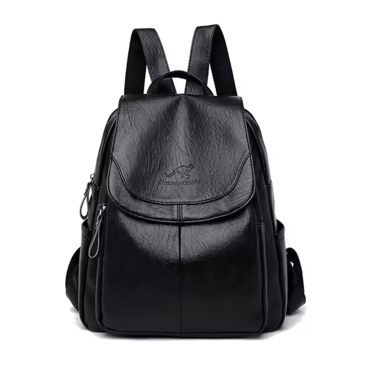 Mochila blanca de cuero para mujer, morral escolar de gran capacidad para viaje - 1