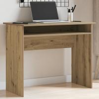 vidaXL Escritorio de madera contrachapada 90x50x74 cm en color Blanco/Blanco brillante/Gris hormigón y más | estructura resistente ideal para salón dormitorio o estudio - details 7