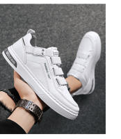 Zapatos Vulcados Para Hombre Malla Transpirable Cuero PVC Antideslizante Cómodo Suela Gruesa Talla Grande Zapatillas Blancas - details 17