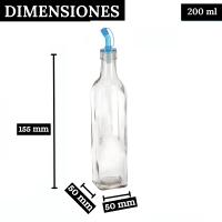 MundoTarros - Aceitera + Vinagrera de Cristal Transparente de 200 ml con Tapón a presión 100% Higiénico - 2 Botellas de Aceite y Vinagre de Cristal Resistente con Tapón - details 1