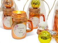 Pack de 10 Velas Aroma canela con Bálsamo de Labios en Bolsa de Regalo y pegatina de agradecimiento - Regalos para Invitados de Boda, comuniones, bautizos, aniversarios, cumpleaños - details 1