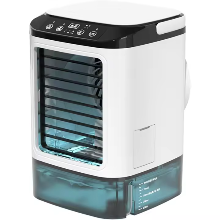 Ar Acondicionado Portatil, Depósito 900ml, with Caja De Hielo,3 en 1 Enfriador De Aire Silencioso 2 Modos de Nebulización,LED Coloridos Aire Acondicionado Mini Para Viajes De Oficina En Casa - 1
