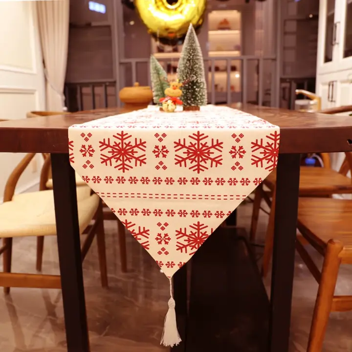 Camino de Mesa Navideño, decoración de Mantel para el hogar, COPO de Niño Rojo, Muñeco de Navidad para Fiesta de Navidad, 1 Unidad - 1