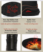 Botas De Invierno Para Hombre Resistente Al Agua Y Antideslizante Zapatillas De Nieve Para Senderismo Y Trabajo Cubierta Media Casual Para Exterior - details 7