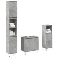 vidaXL Set muebles de baño 2 piezas madera contrachapada en color Gris hormigón/Roble Sonoma | almacenamiento funcional diseño moderno para baño dormitorio sala - details 0