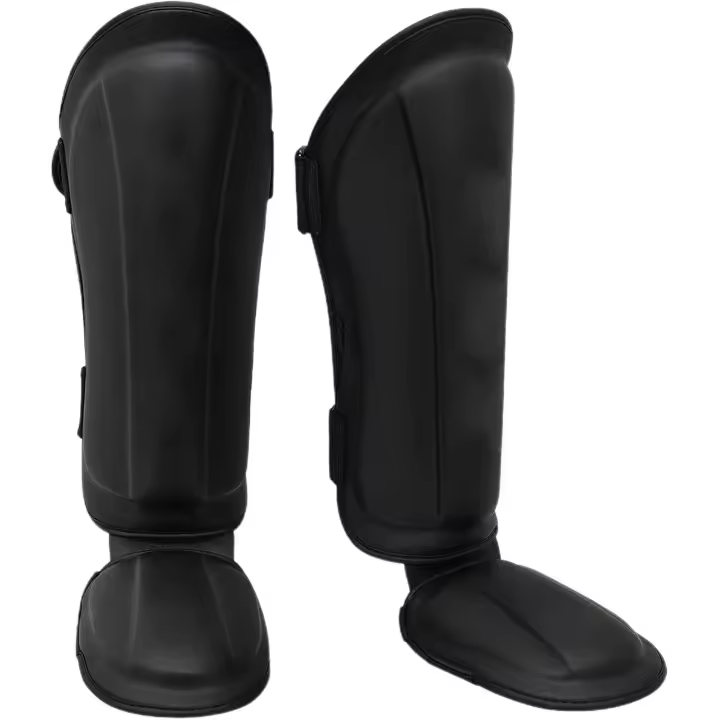 Espinilleras para Muay Thai, protección para el empeine de las piernas, equipo de boxeo, protectores de piernas y pies, para artes marciales de combate Sanda (negro, XL) - 1
