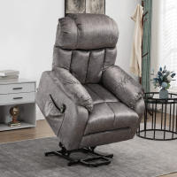 HOMCOM Sillón Relax Levanta Personas Eléctrico Silla Elevadora Eléctrica con Reposapiés 2 Bolsillos Laterales Mando a Distancia y Reclinación Eléctrica hasta 135° Gris - details 1