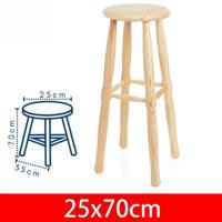 ARISE SHOP-Taburete Redondo Alto de Madera con Reposapies, Diseño Clásico,Ideal para Cocina o Bar,Variedad de medidas - details 6