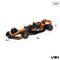 Burago - Maqueta McLaren MCL38 2024 escala 1:24 de Lando Norris, réplica con licencia oficial del GP de Miami, figura incluida y diseño fiel al monoplaza real - details 3