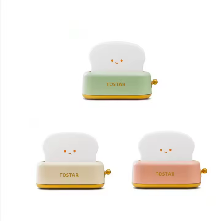 Lámpara De Noche LED Recargable Creativa Para Toaster Y Panadería Regalo De Cumpleaños Para El Dormitorio Con Control Táctil - 1