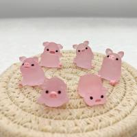 6pcs Adornos De Resina Con Brillo En La Oscuridad Miniatura De Cerdo Para Llavero Y Decoración De Hogar Y Coche Accesorios De Micro Paisaje Con Cinta - details 1