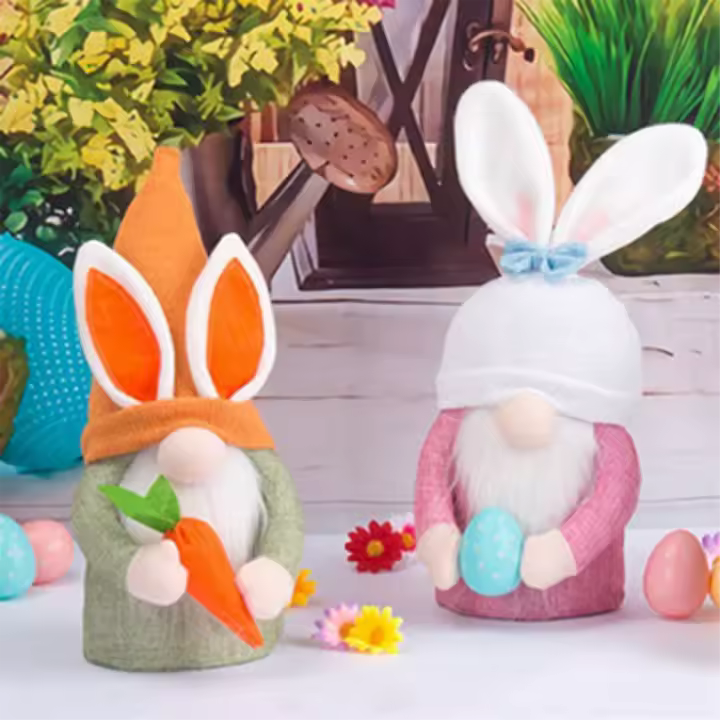 2 uds muñecos de gnomos decoraciones de Pascua decoraciones de Pascua para el hogar gnomos de Pascua - 1
