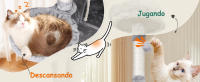 Cat Tree 148cm, Árbol Rascador para Gatos Altura, Rascador para Gatos Grandes de Varias Capas, Nido Colgante para Gatos, 9 Postes de Sisal, Pelotas de Felpa, Gris - details 0