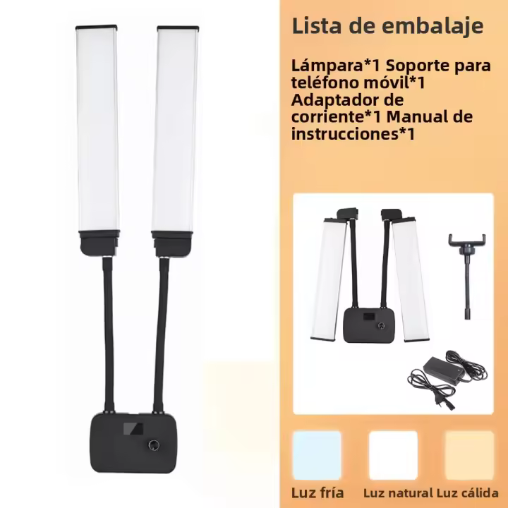 Luz De Video LED 45W Con Dos Brazos Luz De Relleno Selfie Luz LED De Bandas Largas Para Estudio Fotográfico Transmisiones En Vivo Tiktok - 1