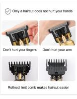 Cortadora De Pelo Eléctrica Vintage T9 Recargable Para Hombres Trimmer Profesional De Peluquero Barbería Con Carga Rápida 40 Minutos De Uso - details 5