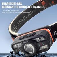 Linterna Frontal LED Recargable Con Sensor Y Batería Integrada 6 Modos Pesca Torcha Frontal Ligera Para Camping Al Aire Libre - details 7
