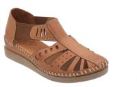 48 Horas Sandalias de piel beige  suave, tipo pescador, cierre de elásticos, planta acolchada, suela ligera y resistente - details 1