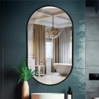 Espejo Ovalado de Baño 60x90 cm – Marco de Aluminio Negro – Montaje Horizontal o Vertical – Decorativo para Salón, Entrada o Pasillo - details 4