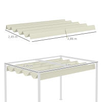 Outsunny Cubierta para Pérgola 3x2,5 m Techo de Repuesto Retráctil para Sombrilla Toldo de Tela para Cenador Jardín con 8 Orificios de Drenaje - details 2