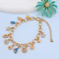 Encanto Pulsera popular con colgante de ancla y estrella de mar de aleación estilo vacaciones oceánicas para damas - details 10