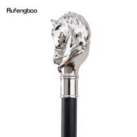 Bastón De Moda Con Cabeza De Caballo Blanco Decorativo Para Fiesta Y Cosplay Vintage Longitud 93cm Punta De Goma Material De Eje Acero - details 6