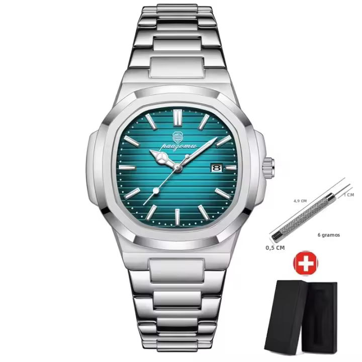 Reloj De Hombre 2024 Nueva Marca De Lujo Reloj De Cuarzo Impermeable Cronógrafo Reloj De Pulsera De Negocios Con Bandeja De Acero Inoxidable Y Pantalla Luminosa - 1