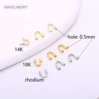 Protector De Cordones De Latón Enchapado En Oro 18K Conector En Forma De U Para Fabricación De Joyas Accesorios DIY - details 6