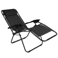 Gerimport Tumbona Reclinable Negra 167x65x113cm Plegable Resistente Cómoda Ajustable - details 0