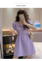 Vestido Vintage Bordado YUQI Para Mujer Verano 2024 Cierre De Cremallera Estilo Hepburn Retro Elegante Mini Con Cinturón Y Bow - details 6