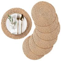 Mantelos Redondos De Hiedra Natural Tejidos En Macramé Para Mesa De Comedor Grande Tapete De Alfombra Ecológico De Paja Tejida - details 0