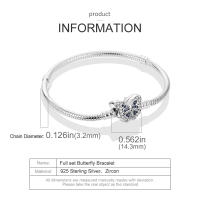 Pulsera De Plata Esterlina 925 Con Estrella Luna Mariposa Corazón Y Puño De Zirconia Para Mujer Pulsera De Moda Para Fiestas Y Joyería DIY - details 4