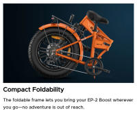Bicicleta Eléctrica Plegable ENGWE EP-2 Boost, Motor 250W, Batería 48V 13Ah, Neumáticos Anchos  20*4.0 pulgadas, Máxima 25 km/h, Autonomía 120 km, Freno Disco Mecánico Delantero y Trasero, Sensor de Par, Suspensión Delantera, Shimano 7 Velocidades - details 10