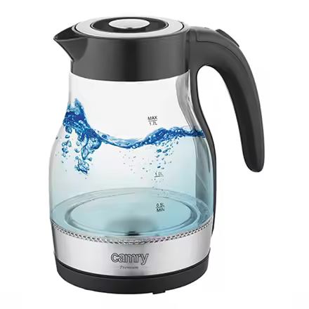 camry |   Hervidor de agua |   CR1300 |   Eléctrico |   2200 vatios |   1,7 litros |   cristal |   Base giratoria de 360° ° |   negro - 1