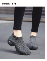 Zapatillas Deportivas Casuales Para Mujer 2024 Suela Gruesa Con Almohadilla Aire Tacón Inclinado Zapatos De Moda Para Mamá Zapatos Transpirables Y Elevados - details 3