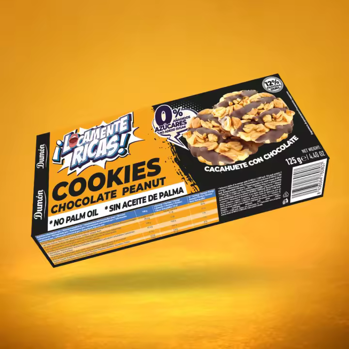 Dumon Cookies de Cacahuate Y Chocolate 128GR - Sin Azúcares Añadidos y Sin Aceite de Palma - 1