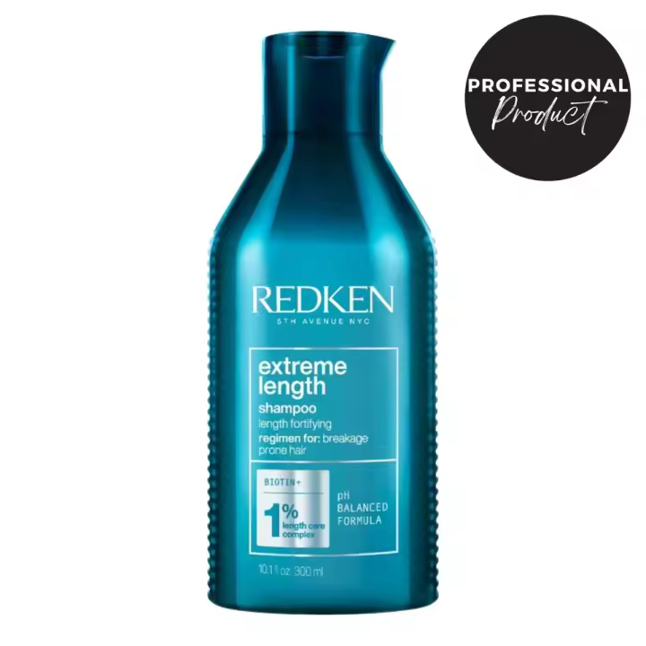 Redken | Extreme Length Champú 300ml | Champú enriquecido con biotina que fortifica y diminuye la rotura, ayuda a conseguir un cabello más largo de hasta 15cm en 1 año usando el sistema completo de champú, acondicionador y tratamiento sin aclarado. - 1