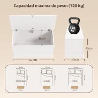 HOMCOM Baúl de Almacenaje 102L, Banco de Almacenaje, Banco Zapatero con Bisagra de Seguridad, Estilo Moderno, para Pasillo, Dormitorio, Recibidor, Salón, 80x40x45 cm - details 4