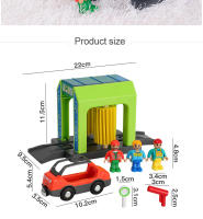 Accesorios De Pista De Tren De Madera Con Escena De Policía Y Bomberos Playa De Simulación Para Niños Regalos De Juguete De Plástico Para Ferrocarril Sin Batería Adecuado Para Adolescentes Y Adultos - details 14