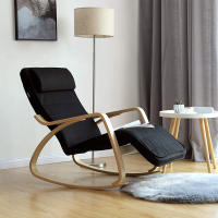 Mecedora acolchada ajustable con reposapiés, patas de ángulo 5 grados, carga 150 kg, disponible en amarillo, azul, beige, gris claro, gris oscuro y negro - details 29