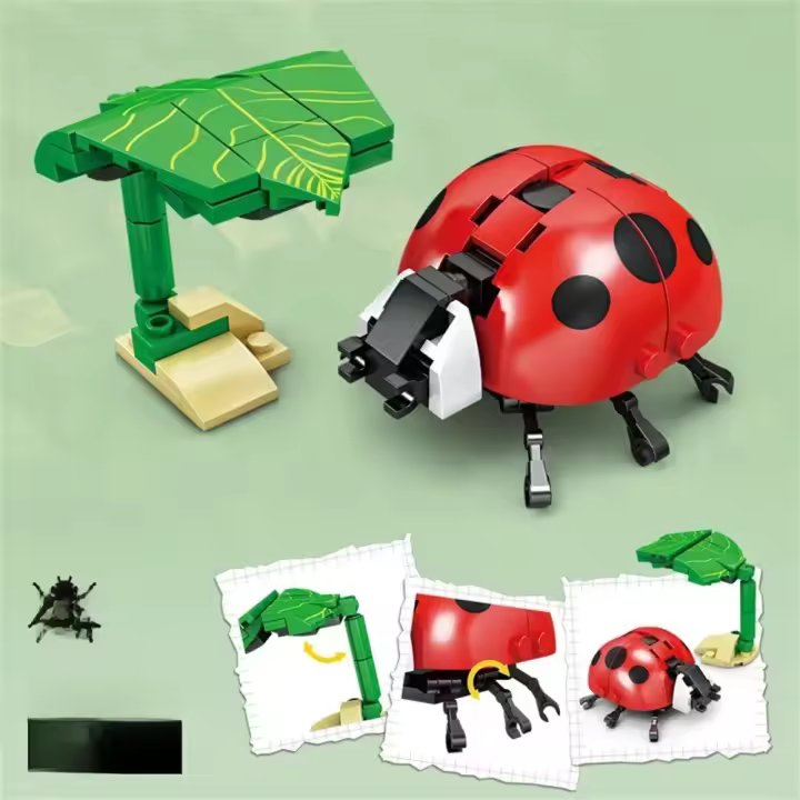Juguetes De Bloques De Construcción Para Niñas Mariposa Coleccionables Modelos Duraderos Para Juego Y Educación Cucaracha Mantis Libélula - 1